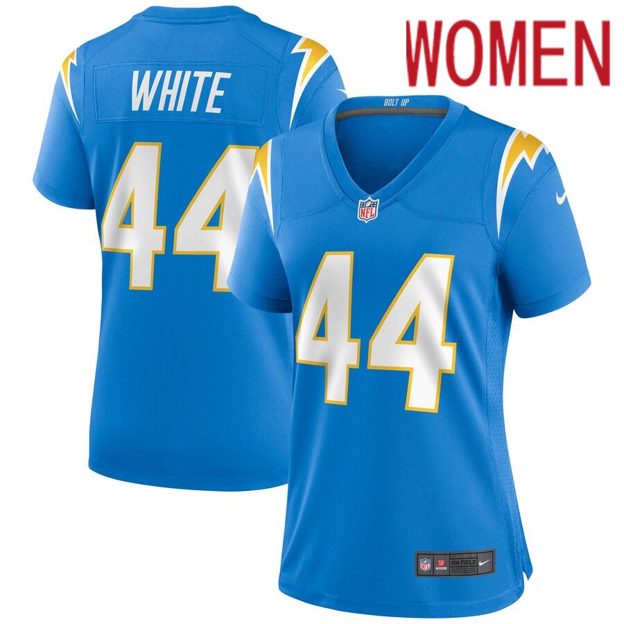 Women Los Angeles Chargers #44 Kyzir White Nike Powder Blue Game NFL Jersey->women nfl jersey->Women Jersey